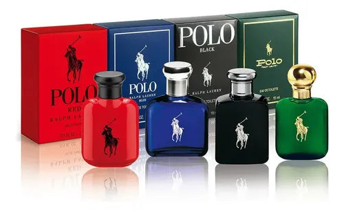 Ralph Lauren Mini Estuche 4 Pzas EDT Polo Green 15 ml + Polo Blue 15 ml + Polo Black 15 ml + Polo Red 15 ml
